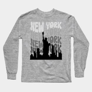 Retro New York Statue of Liberty Long Sleeve T-Shirt